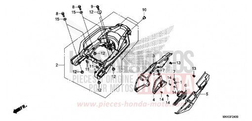 COUVERCLE LATERAL/PORTE-BAGAGE ARRIERE (CRF1000A/AL/D/DL) CRF1000DJ de 2018